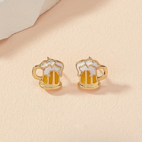 🆕Absolut Vodka, Jack Daniel's Whiskey, Corona beer, Enamel Bear Mug Earrings - Picture 10 of 13